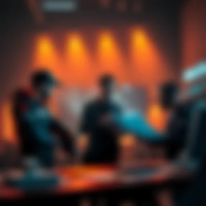 Team members discussing plans for future game development and studio growth