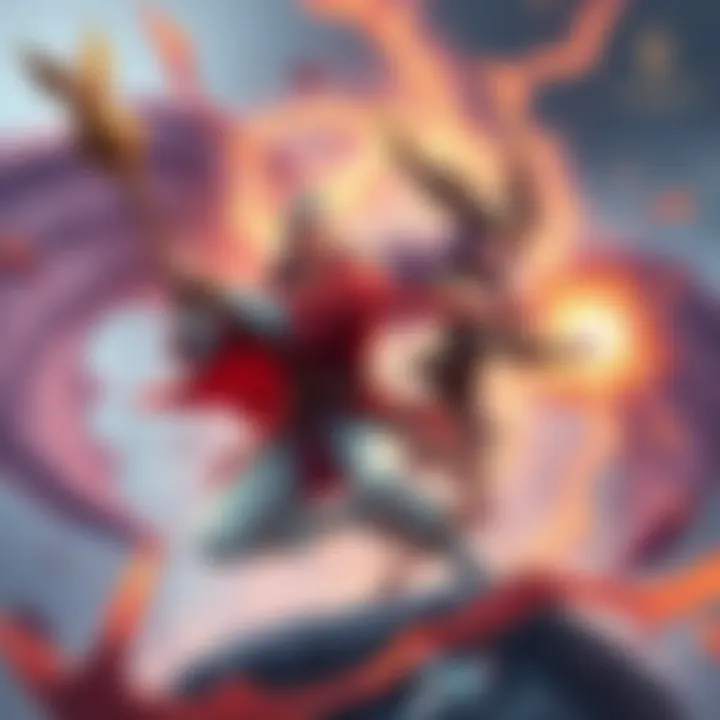 A visual representation of Arcane Camisado affecting channeled abilities, featuring Wukong wielding a staff and Titania controlling Razorwing, surrounded by magical energy.