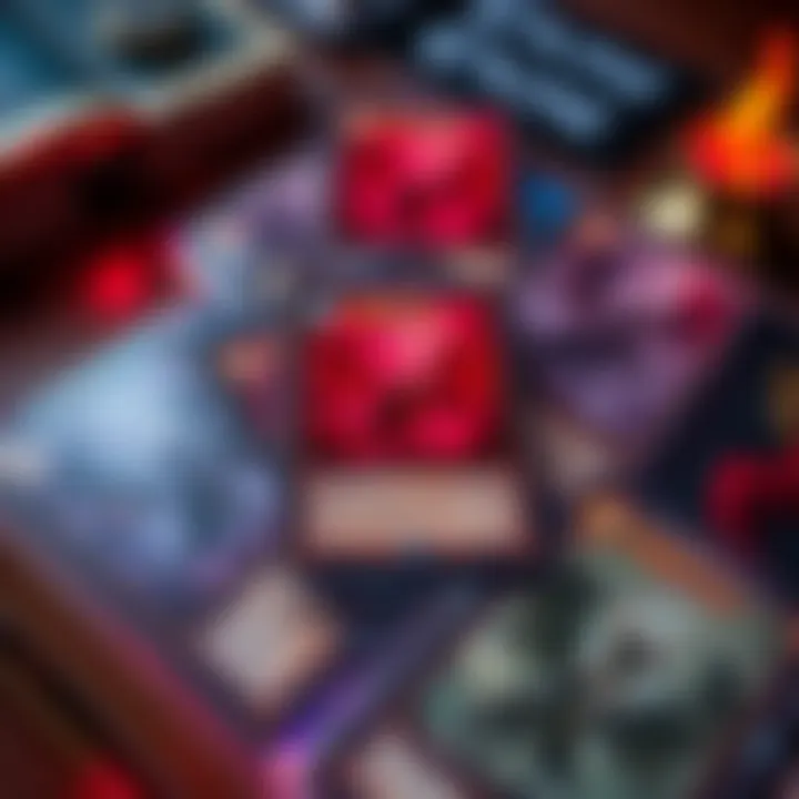 A close-up of an Arcane Dragon Mage deck showing cards without any dragons, highlighting the lack of real dragons in the gameplay.