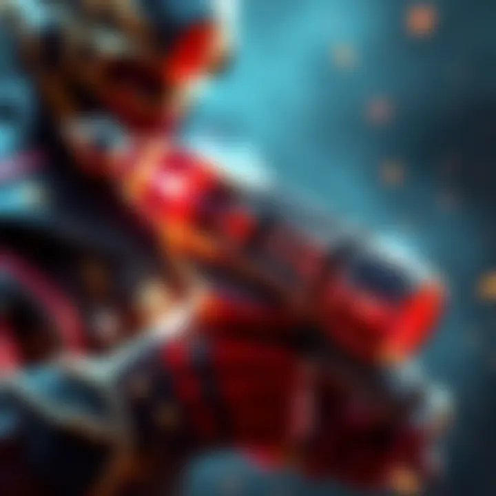 Close-up of Arcane Hot Shot item with Uriel character in the background, showcasing its features and potential usage.