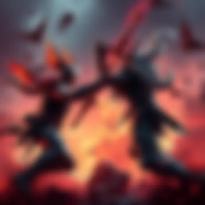 Arch Tempered Arkveld clashes with Savage Omgea in an intense fight scene.