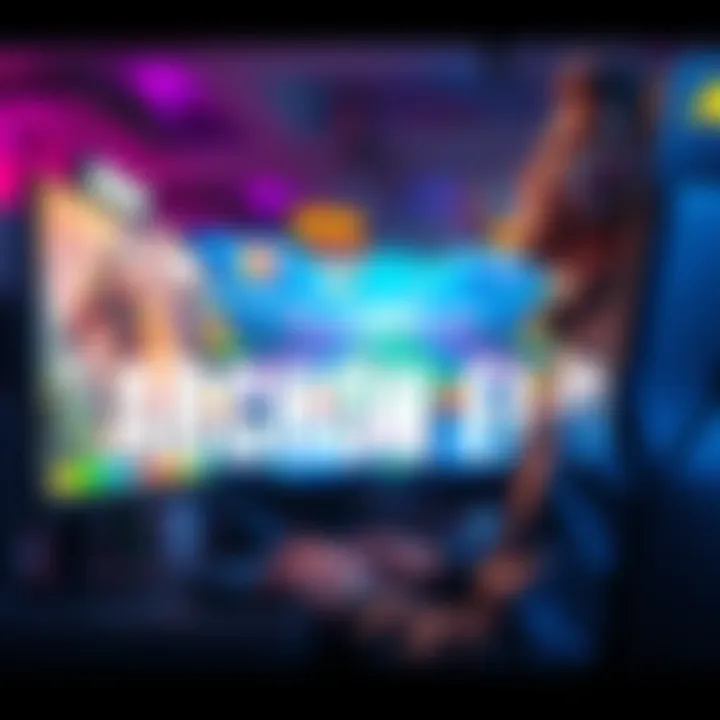 A gamer enjoying their time playing at Archon Elo rank, showcasing a balanced and engaging gameplay. The screen displays colorful graphics and dynamic action.