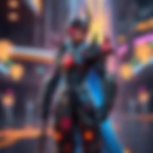 Archon Nira character standing confidently in a vibrant gaming environment, showcasing unique armor and glowing details