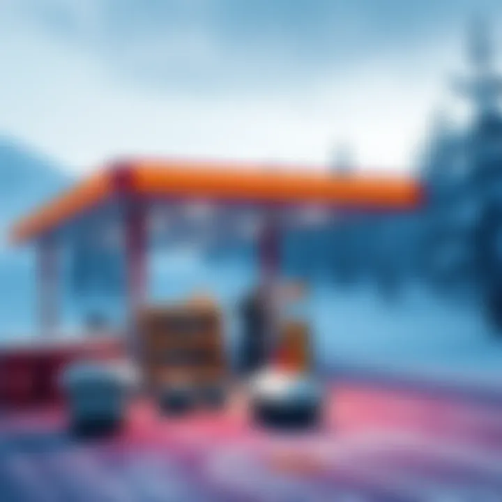 A player managing supplies at a gas station in a snowy Arctic environment
