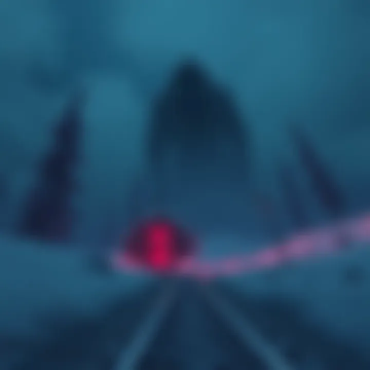 Arctic Grave Game Cover A chilling scene from Arctic Grave showing a dark northern outpost with a shadowy monster lurking in the background