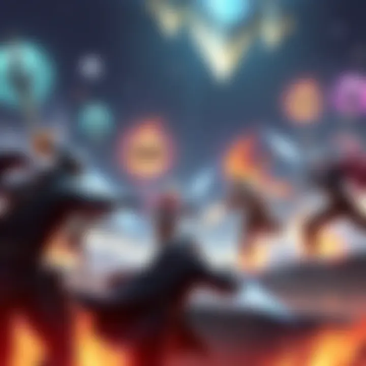 Arena Eternal Gameplay Players engaged in intense battles in the Arena Eternal, showcasing teamwork and strategy in a lively online environment.