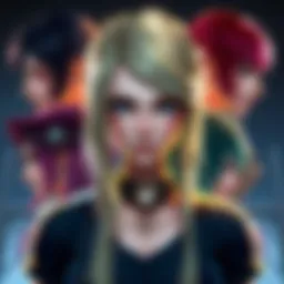 Ariane character showcasing various hair options including long hair and bangs