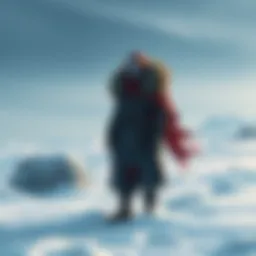 A character representing the Arisen stands confidently in a snowy area, showing no signs of discomfort from the cold. Their features are strong and ageless, hinting at their immunity to extreme temper...