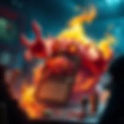 A card game scene showing an Arishem deck featuring the Blob card prominently, illustrating player frustration during a match.