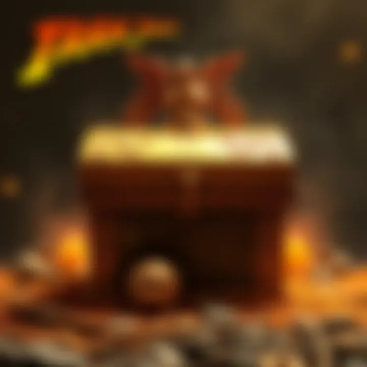 A golden chest decorated with angels, symbolizing the Ark of the Covenant from Indiana Jones.