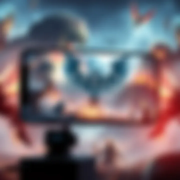 Arken Age Victory displayed on a gaming screen featuring a dynamic fantasy scene