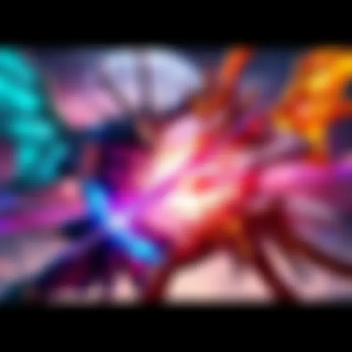 Arkveld and Glavenus clash with their blade weapons in an intense competition scene.