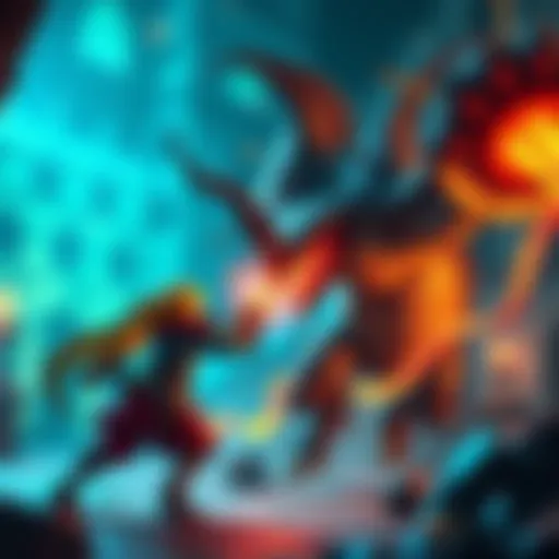 Arlecchino engaged in a boss fight, showcasing his unique design with vibrant colors and interacting with Lea during the battle.