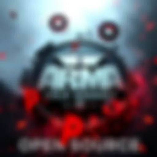 A graphic showing Arma: Cold War Assault logo with open source elements like code snippets and gears, representing game modifications.