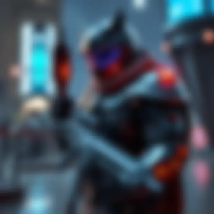Character showcasing optimized armor and weapon combo for fast ignition builds in a game setting.