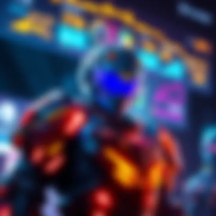 A character wearing upgraded armor with glowing stats displayed above, showcasing enhanced performance benefits in a gaming environment.