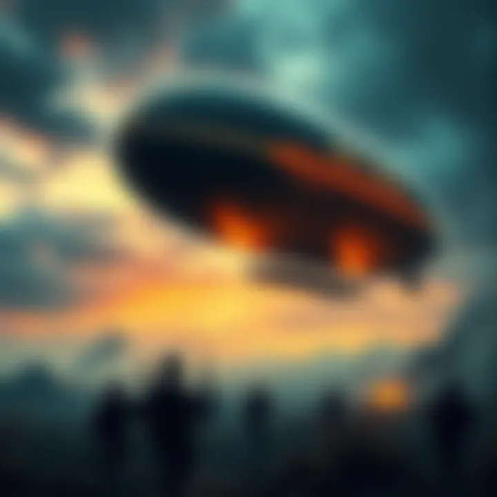 A zeppelin hovering above a battlefield with Black Tusk soldiers below, illustrating the Army Terminal Mission.