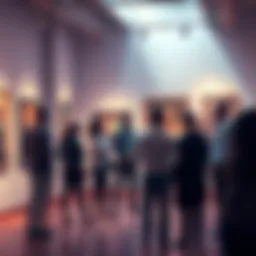 People engaging in a lively discussion about the Art Killer phenomenon in an art gallery setting.