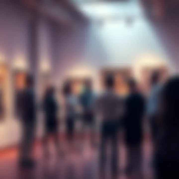 People engaging in a lively discussion about the Art Killer phenomenon in an art gallery setting.