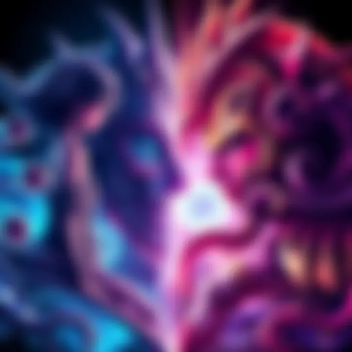 A split image showing detailed artwork on one side and bold, high-scale art on the other side, highlighting different art preferences.