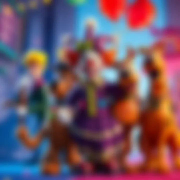 Art the Clown stands alongside Scooby Doo characters in a vibrant scene, highlighting the excitement of an upcoming collaboration.