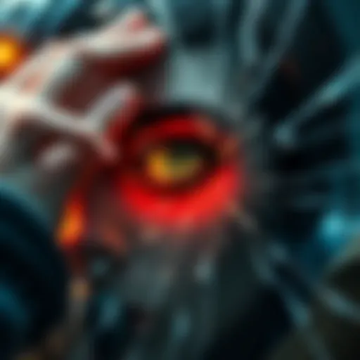 An artist correcting the eye placement on a character's face in their artwork.