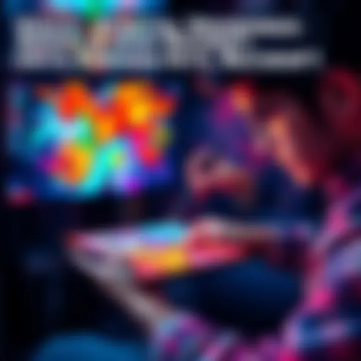 An artist creating vibrant digital drawings on a tablet, inspired by Forsen's record attempt in CoconuttE.