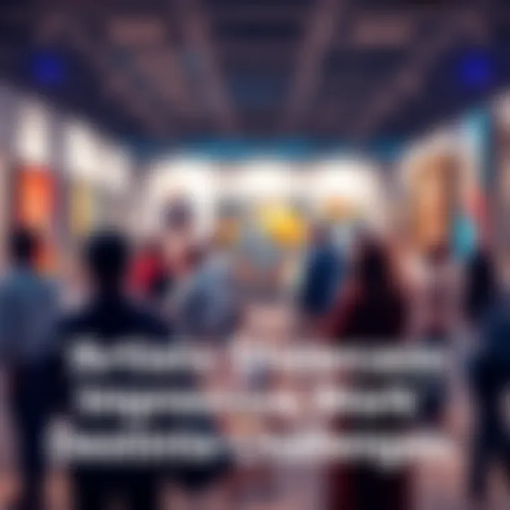 A group of artists proudly showcasing their creative pieces at an exhibition, highlighting their resilience and talent despite facing challenges.