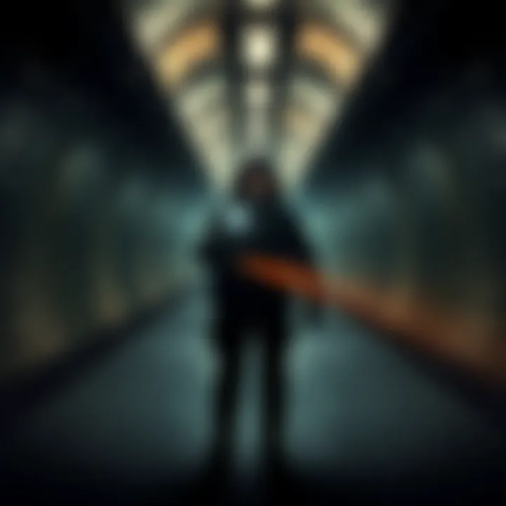 Artyom, the game's protagonist, stands in a dark subway tunnel, looking determined with a flashlight in hand, surrounded by eerie shadows.