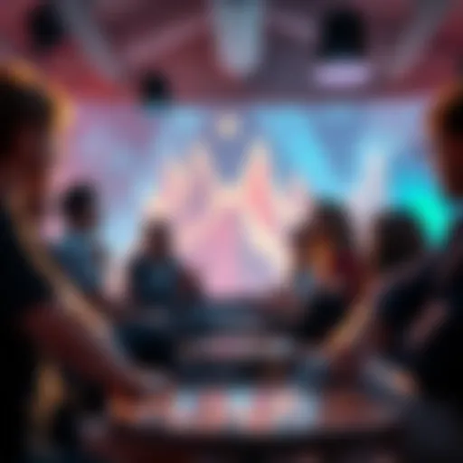 A group of people discussing the release date of Ascendance, sharing predictions and insights in a casual setting.