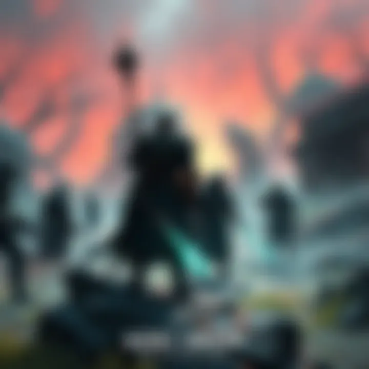 Ash and Iron in MaraDumb A scene from the PlagueLands showing Ash and Iron characters preparing for battle amidst SIVA-infused landscapes