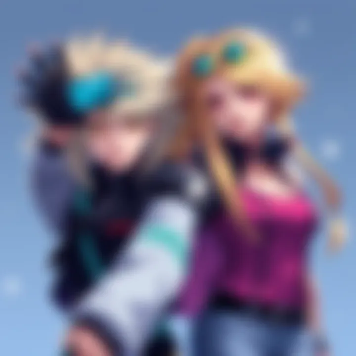 Illustration of Ash and Blonde from Capcom's franchise, showcasing their connection and design elements.