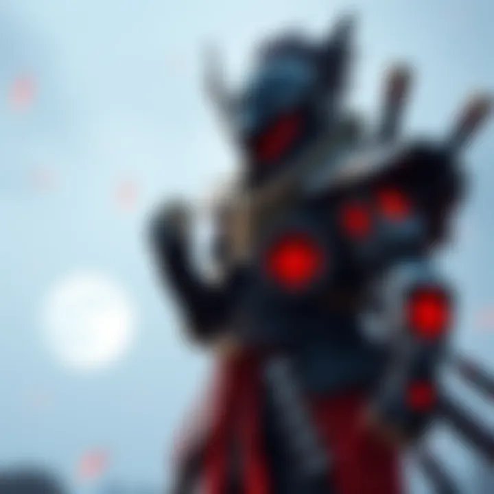 A visual representation of Ash's Protoframe, showcasing design elements influenced by Hanzo Hattori from Nioh, highlighting a blend of stealthy aesthetics and agile features.