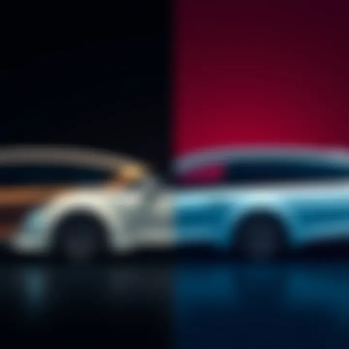 Comparison of Ashley's original 2004 car model next to the modern 2023 model showing design differences