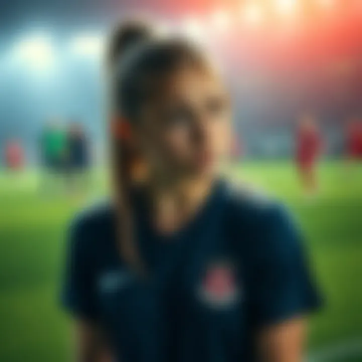 Ashley looks shaken and upset on the soccer field following a serious incident during the game