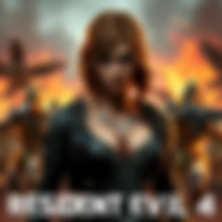 Ashley Graham character in Resident Evil 4, highlighted amidst gameplay scenes showing player interaction and challenges.