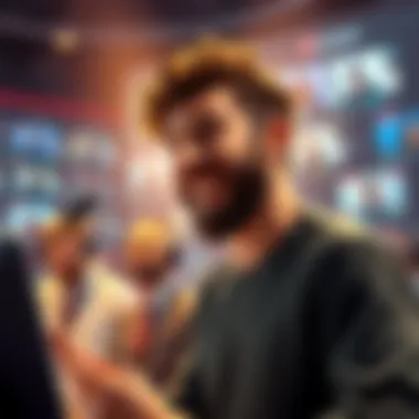 Asmongold looking enthusiastic while discussing his court case with Mizkif, with a backdrop of a busy online chatroom