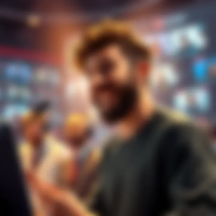 Asmongold looking enthusiastic while discussing his court case with Mizkif, with a backdrop of a busy online chatroom