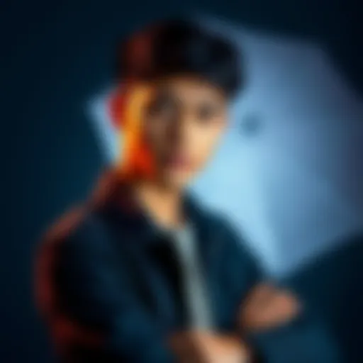 A confident young man posing like a professional model, showcasing his potential for the Umbrella agency.