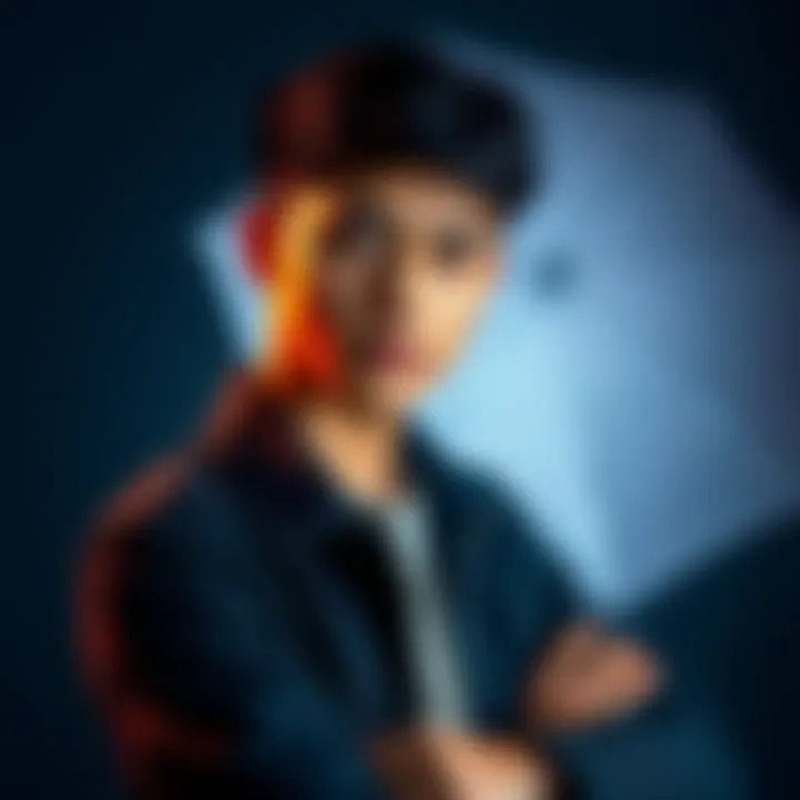 A confident young man posing like a professional model, showcasing his potential for the Umbrella agency.