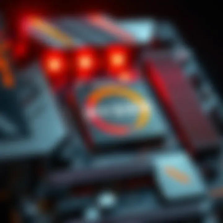 ASRock Motherboard with Ryzen CPU Close-up of an ASRock motherboard with a Ryzen 5 9600X CPU visibly installed, highlighting potential damage areas.