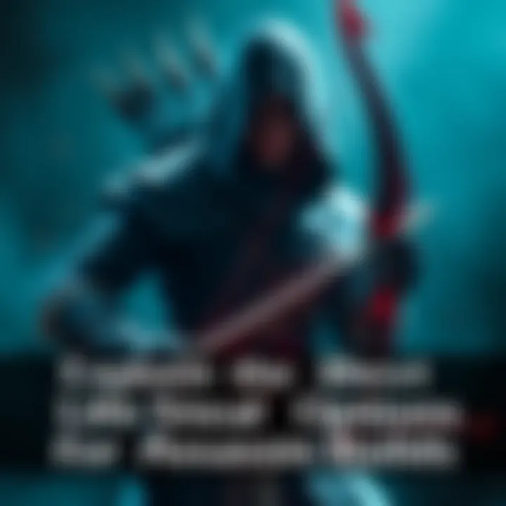 Assassin with Claws and Bow An assassin character holding claws and a bow, ready for combat in a dark environment