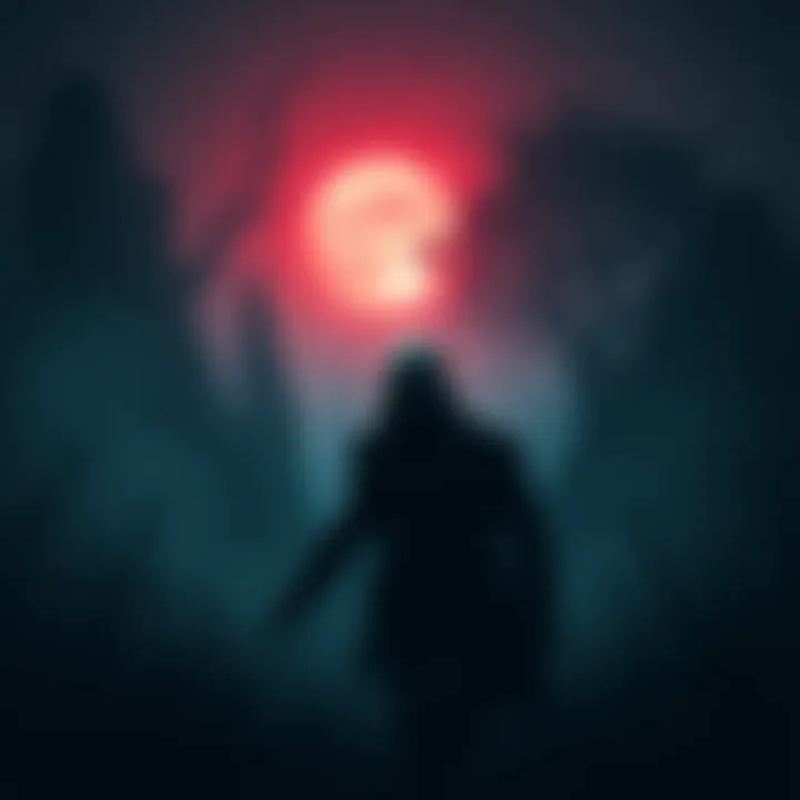 A stealthy assassin character blends into the dark background of Dire Marsh, showcasing the invisibility feature in Night Mode. The setting is dimly lit with hints of danger all around.