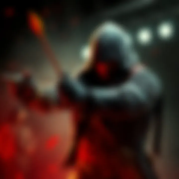 A skilled assassin demonstrating the use of a rope dart for execution, showcasing precision and technique.