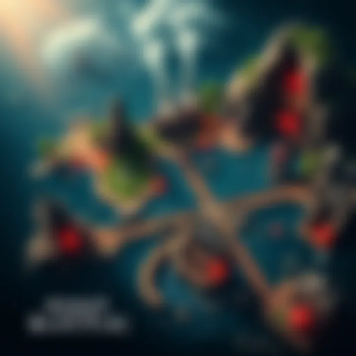 Complete map showcasing key locations and treasures in Assassin's Creed Black Flag Resynced