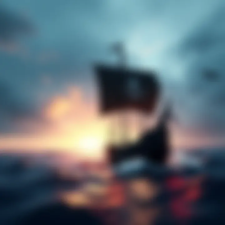 Concept art of the Assassin's Creed Black Flag remake featuring a pirate ship on the ocean
