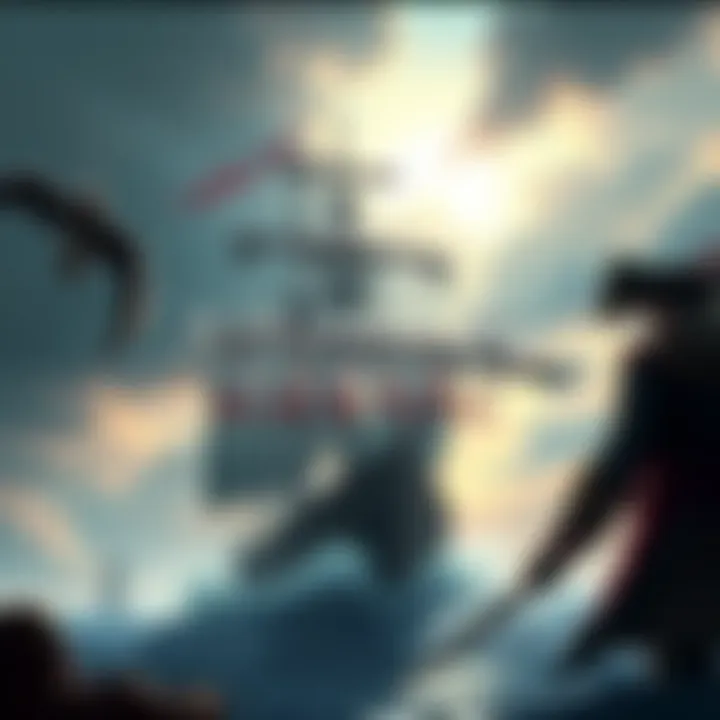 Cover illustration for Assassin's Creed Black Flag Resynced featuring a pirate ship and a character in historical attire