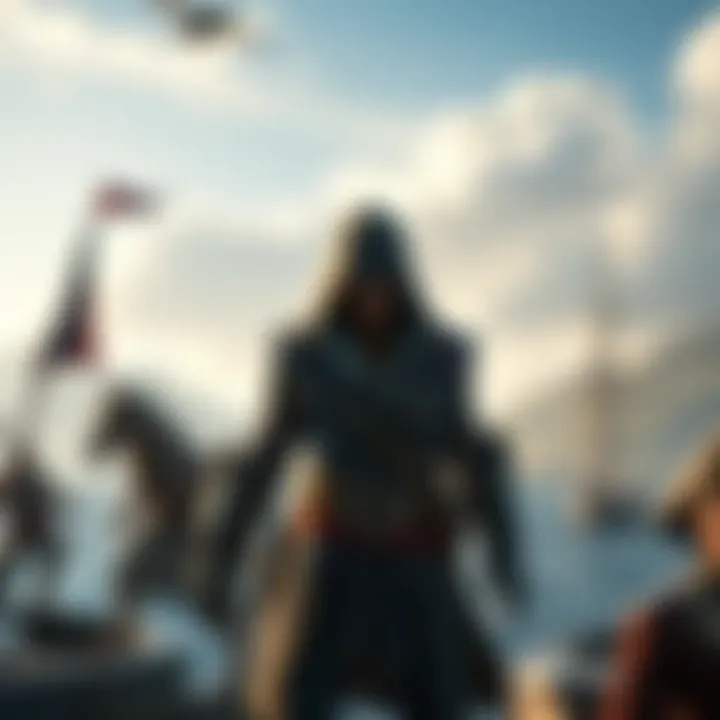 Screenshot showing an unfinished version of Assassin's Creed Black Flag Resynced with game graphics and characters