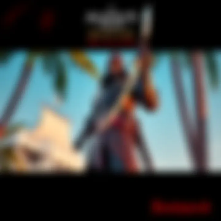 A detailed statue from Assassin's Creed Black Flag Recynced, showcasing a pirate character with a sword, set against a tropical background.