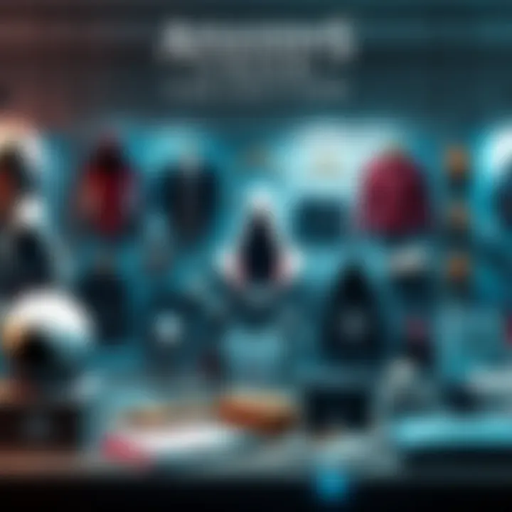 Assassin's Creed Collection Merchandise A display of new Assassin's Creed collection items including clothing and accessories